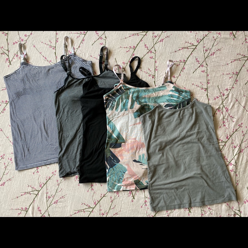 (5)bundle Nursing / breastfeeding tank tops